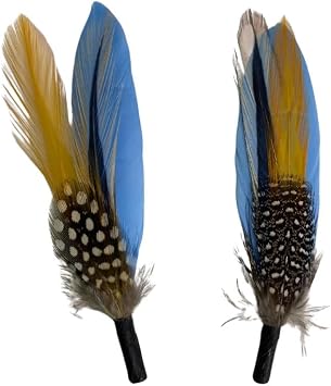Bird Feathers 3" Premium Quality Exotic Plumes for Hats/Bridal or Any Arts and Crafts Yellow Blue 1 Pack
