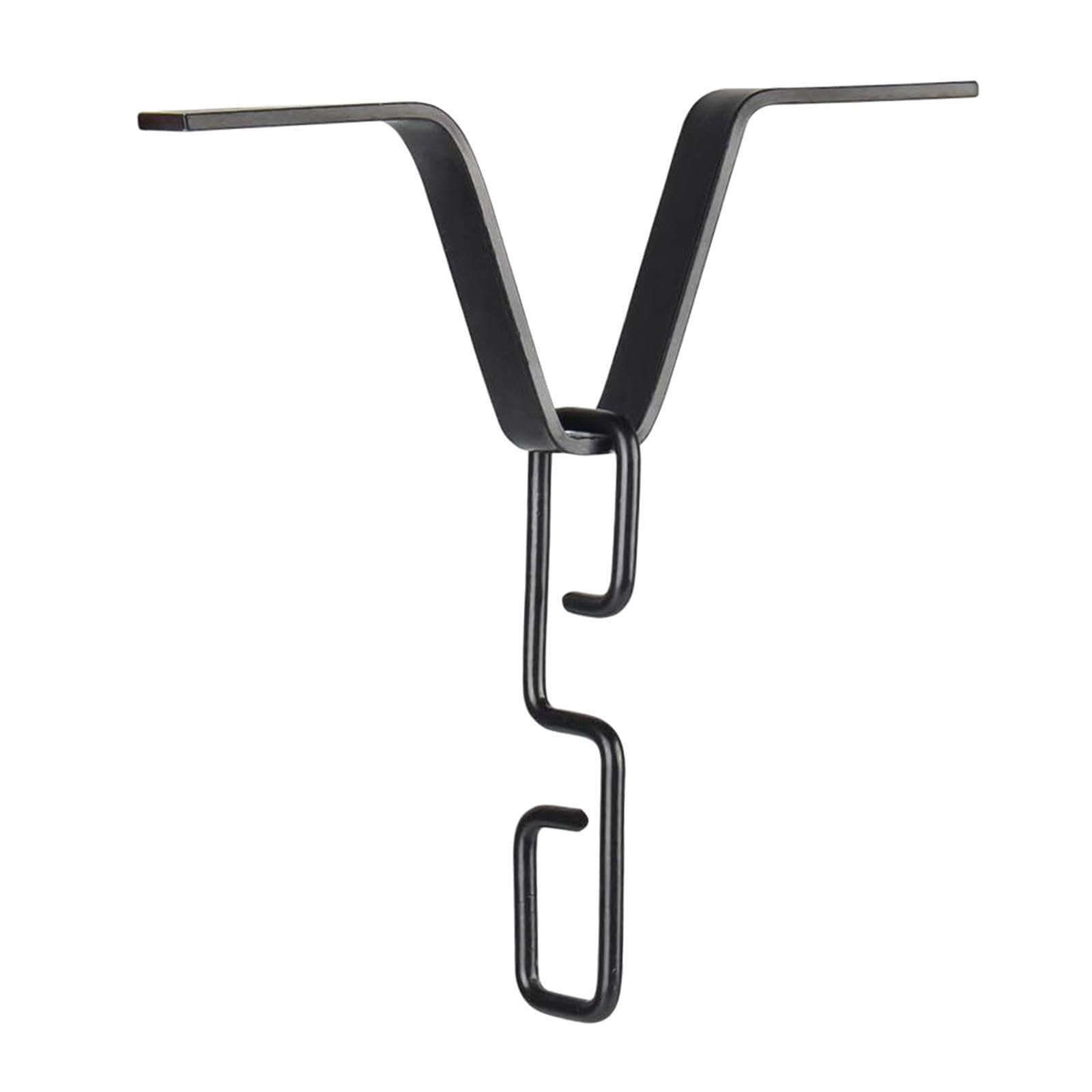 ALCXAZS Rain Chain Installation Clip Strong V Shaped Hook Hanger Reliable Outdoor Durable Iron Connector For Gutter Applications V Shaped Hook Hanger Outside, Black, 15.75cm