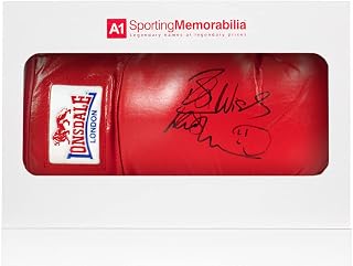 Frank Bruno Signed Boxing Glove - Lonsdale, Red - Gift Box | Genuine Hand Signed With Certificate | Authentic Autographs | Great Gift