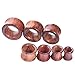 Longbeauty Pair Vintage Brown Natural Wood Hollow Tunnels Ear Plugs Stretcher Gauges 14MM