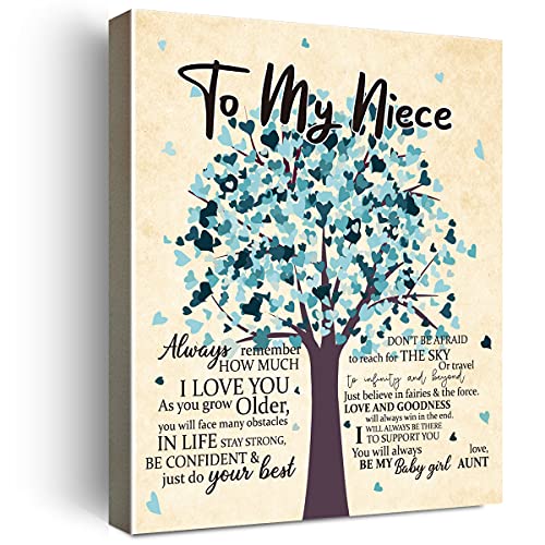 Wailozco To My Niece Poem Hangable Canvas Framed Poster Prints Wall Art