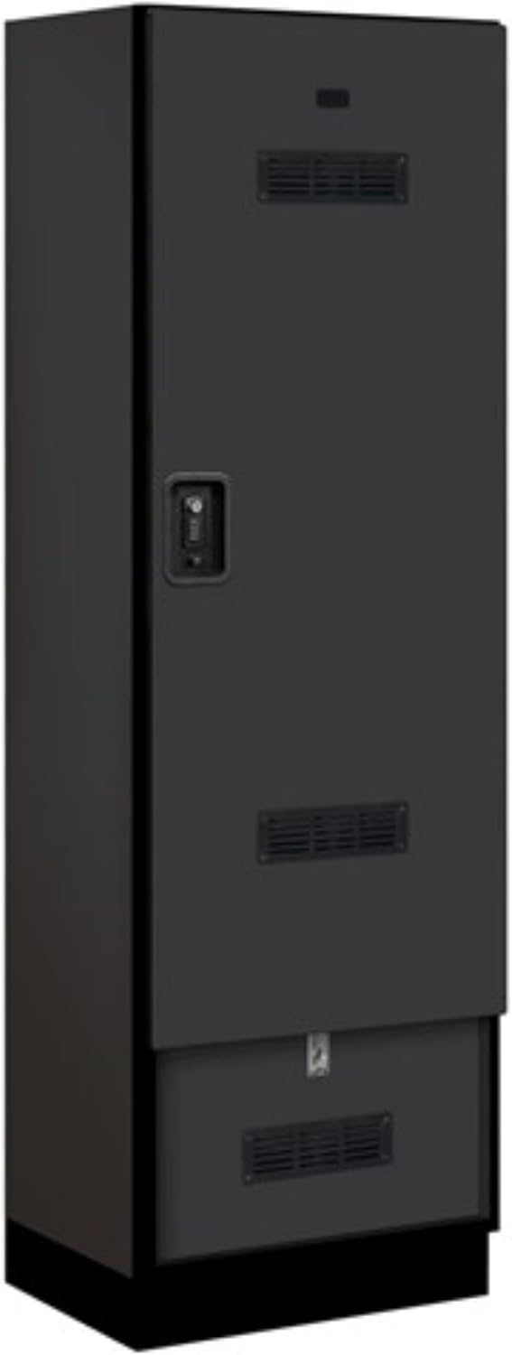 Salsbury 24" Wide Designer Wood Gear Locker - 6 Feet High - 18 Inches Deep - Black - Black Resettable Locks