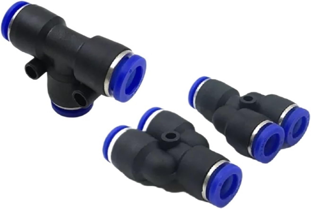 30/50PCS PE PY4 6 8 10 12mm series T Y shaped Tee 3 Way Port Pneumatic Pipe Connector Tube Air Hose Quick Release Fittings(Pe12,50pcs)