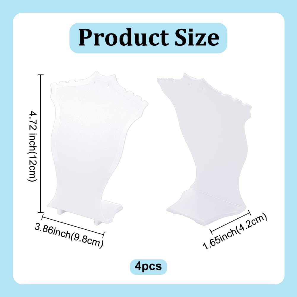 arricraft 4 Pcs Jewelry Necklace Displays for Selling, 4.72 Inch White Bust Shaped Plastic Slant Back Necklace Jewelry Storage Rack Bust Display Stand Necklace Rack Organizer Holder for Photography