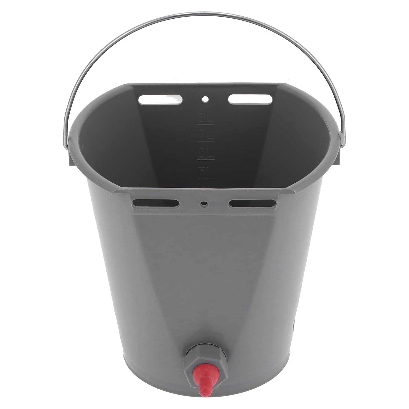 Cubo alimentador de plástico resistente de 8L y tetinas intercambiables para ovejas en granjas