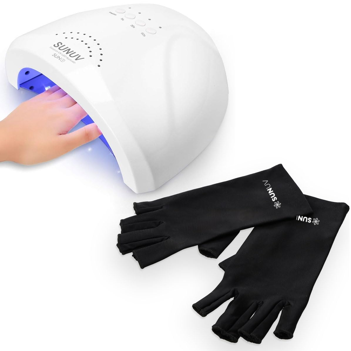 SUNUVUV LED Nail Lamp, UV Light Gloves for Gel Nails Dryer for Gel Nail Polish Lamp with Auto Sensor