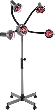 Infrared Hair Color Processor Machine with 5 Heating Lights 750W Flexible Arm Wheels Hair Dryer On Wheels Salon Lights for Hair Stylist A2 W/Cover