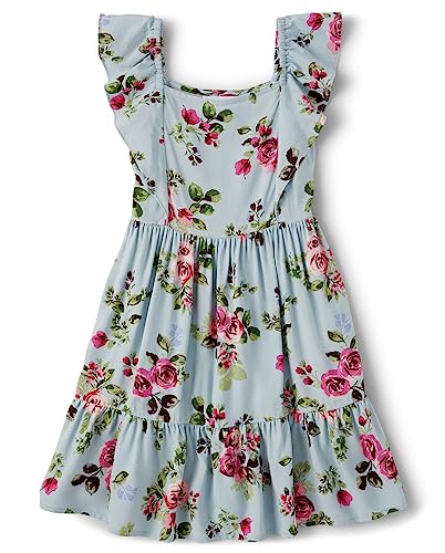 The Children's Place Girls' Mommy and Me Floral Tiered Dress
