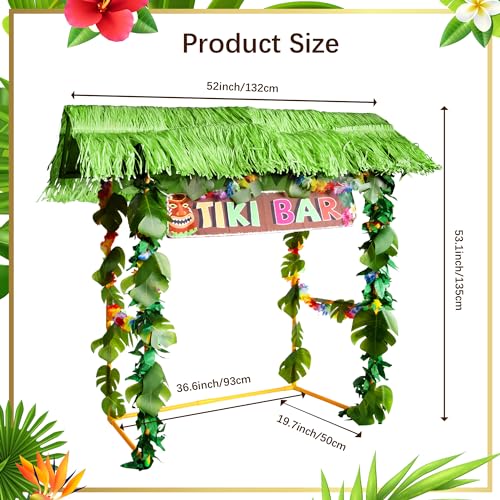 Auihiay 125PCS Tiki Bar Hut Kit, Portable Outdoor Tiki Bar Decor Supplies by Auihiay - Used condition - Image 2