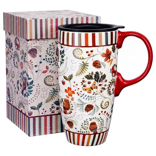 Topadorn Woodland Forest Ceramic Travel Mug