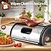 Flexzion Stainless Steel Bread Box For Kitchen Countertop (17 inch) - Kitchen Countertop Metal Bread Storage with Roll Up Lid & Front Window for Restaurant & Homemade Cakes, Buns, Pastries, Pancakes