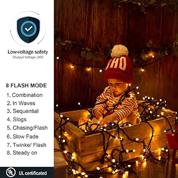 Avoalre Luci di Natale 2000 LEDs 50M, Catena Luminosa 8 Modalità Impermeabile IP44 Luci Albero di Natale Decorative per Interno Esterno Natale Atmosfera Romantica Camera Festa Nozze, Bianco Caldo