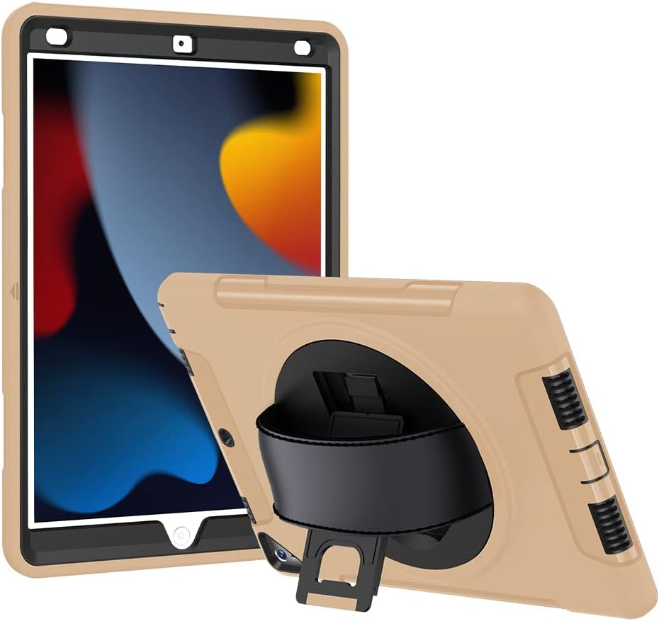 READYXIO iPad Pro 10.5 (2017) / iPad Air 10.5 (2019) Heavy Duty 360° Rotating Handheld Shockproof Full Body Protective Case with Built-in Stand