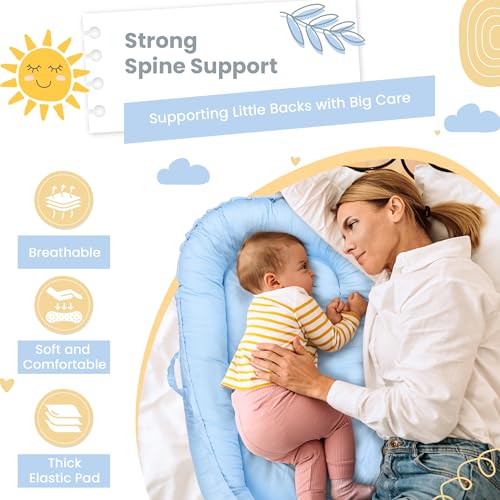 Image of Baby Lounger - Breathable & Soft Baby Lounger for Newborn 0-24 Months, Soft Portable Baby Lounger Pillow, Newborn Babies Essentials, Snuggle Lounger Me