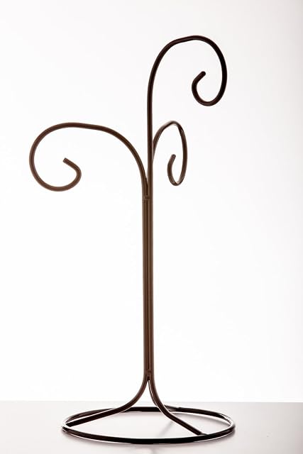 Sienna Glass Black Metal Triple Ornament Stand