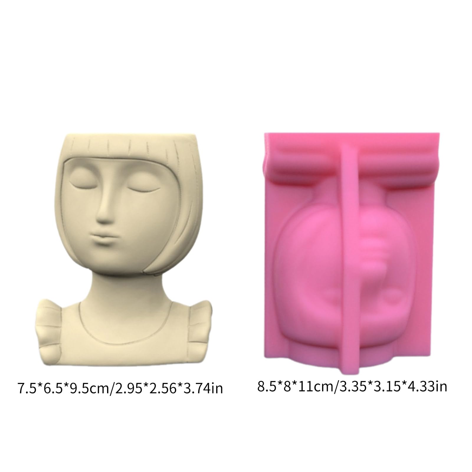 Silicone per piante grasse capelli corti figura femminile vasi di fiori elegante decorazione domestica fare stampi