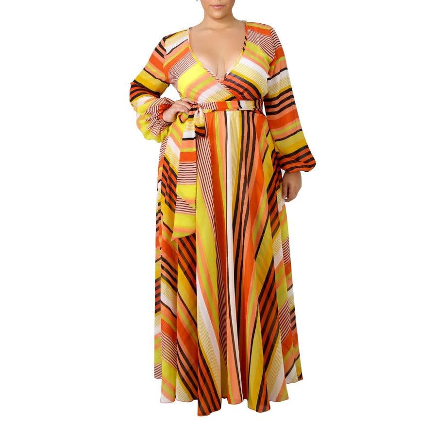 Robe longue à rayures grande taille idéale pour vos sorties d'été