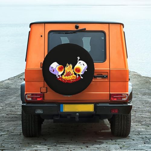 Image of Spare Tire Cover with Marshmallow Campfire Pattern Wheel Protectors Weatherproof Wheel Covers Universal Fit for SUV Rv Truck Travel Camper Trailers Accessories 16inch