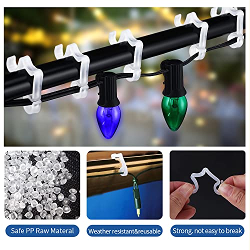 Luoliil Voe Christmas Light Clips Outdoor, 200 Pack Christmas Light Hooks Weatherproof Plastic Roof Gutter Clips For Christmas Festival Decoration Outside Xmas String Lights #TOP1