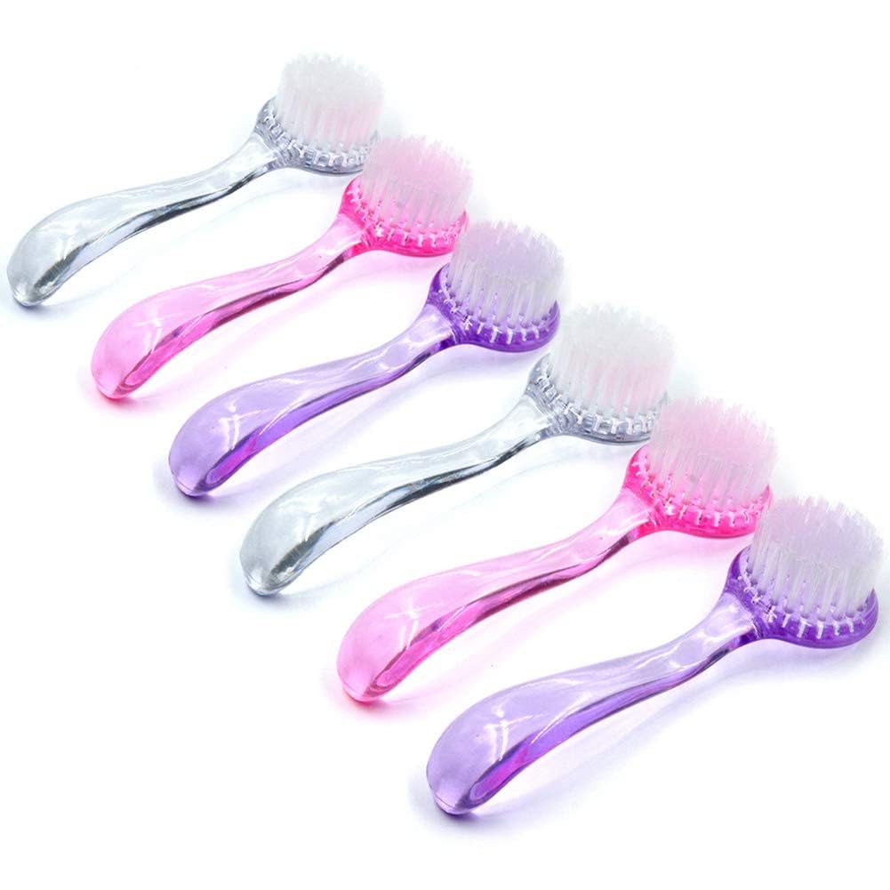 maniglia nail art spazzola di pulizia set manicure unghie e piedi scrubbing Cleaner e vestiti scarpe spazzole 6pcs