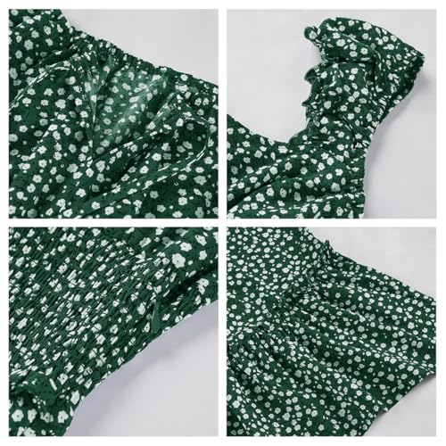 Image of YOBECHO Womens Summer Sexy Sweetheart Collar Printed Ruffle Mini Dress