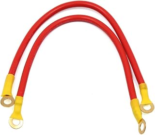 uxcell 2Pcs 25cm Length Universal Auto Car Battery Wire Power Transfer Cable Red