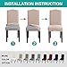 Turquoize Dining Room Chair Covers Set of 2 Spandex Removable Kitchen Chair Covers Stretch Jacquard Parson Chair Slipcover Chair Seat Covers for Dining Room, Hotel, Ceremony (2, Khaki)