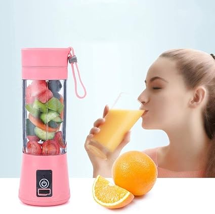 Abhsant Portable Blender,Personal Blender,380ml?Mini Blender for Shakes and Smoothies,2000mAhUSB Rechargeble?,Strong Cutting Power Bottle Six 3D Blades for Household/Travel/Sport (Pack of 1)