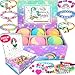 Unicorn Bath bombs for girls with jewelry inside PLUS Jewelry Box for kids. - All Natural and Organic with skin moisturizing Shea Butter. Gentle and Kid Safe Bubble Bath Fizzies with Surprise Toys.