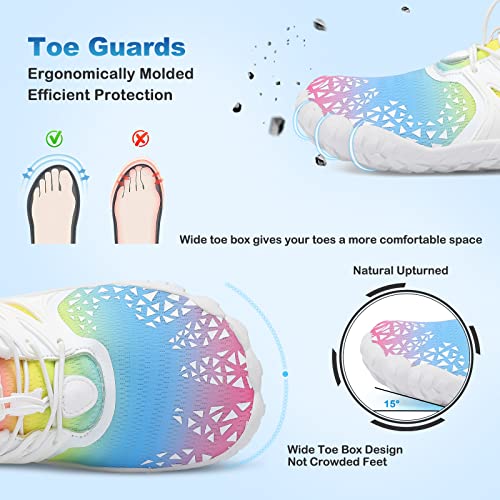 Image of L-RUN Womens Barefoot Water Shoes Mens Water Hiking Shoes for Outdoor Sports White M US (Women 9 Men 7)=EU40, A white Color, 9 Women /7 Men