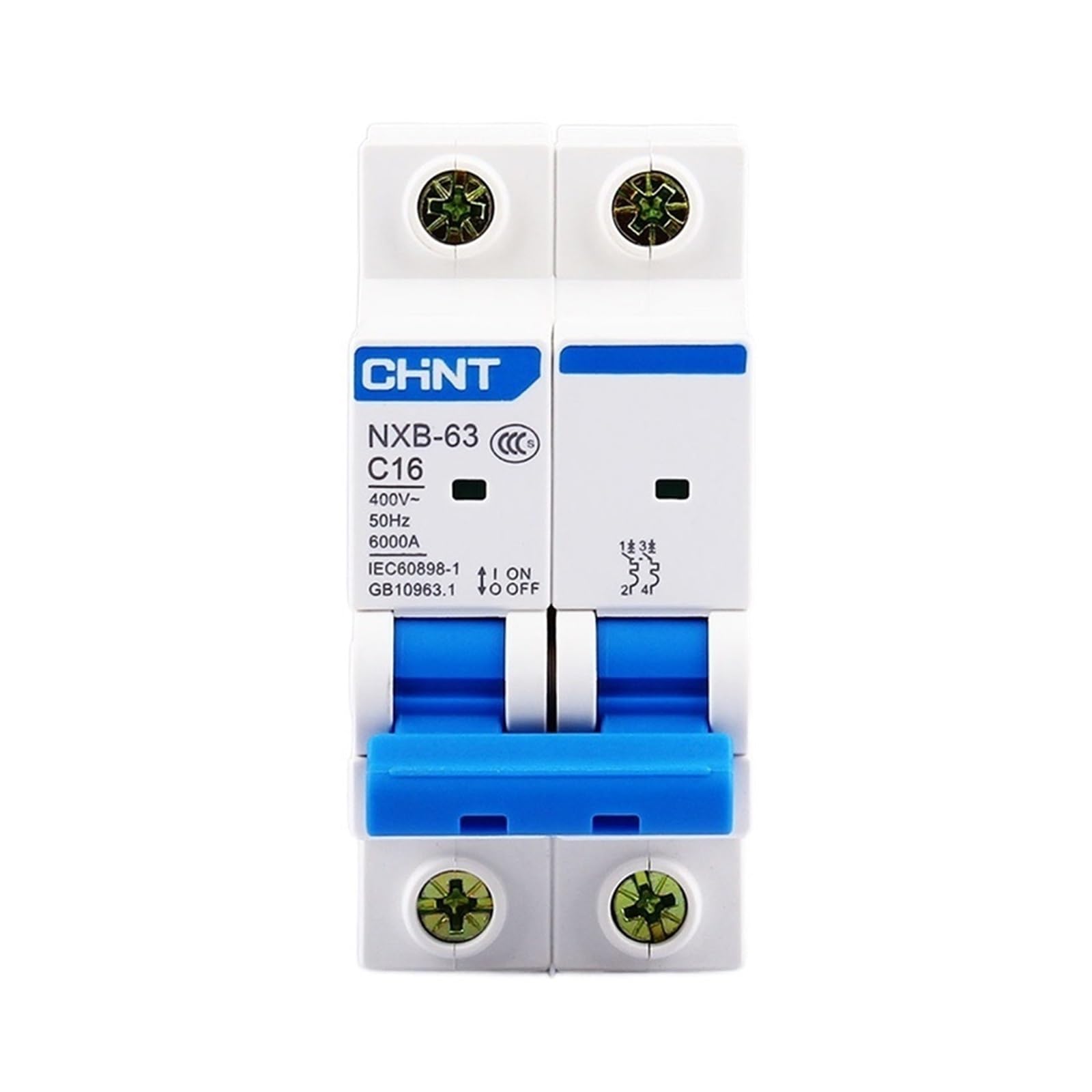 Interruptor de aire Tipo C 50A bipolar curva C con protección contra cortocircuitos