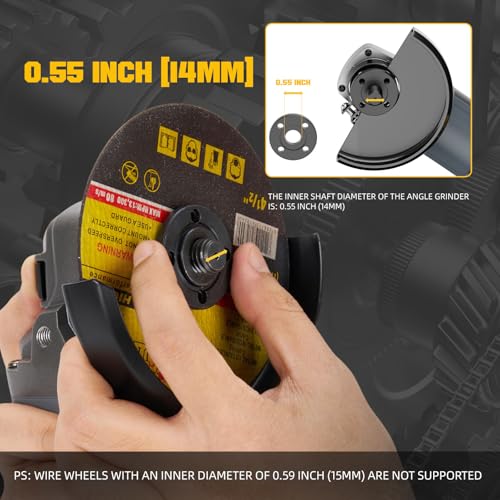 Wisehigh Angle Grinder Cordless For Dewalt 20V Max Battery, 4-1/2'' Brushless Grinder With Auxiliary Handle, 3 Variable Speed Up To 10000Rpm, Angle Grinder Power Tools For Diy Cutting thumb #3