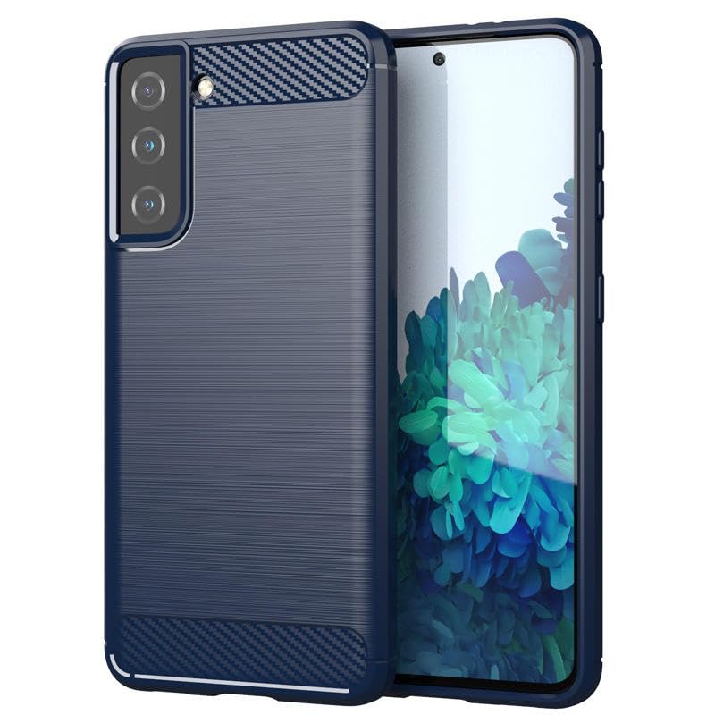 Image of Hybrid Carbon Fiber Back Case for Samsung Galaxy S21 FE (Blue)