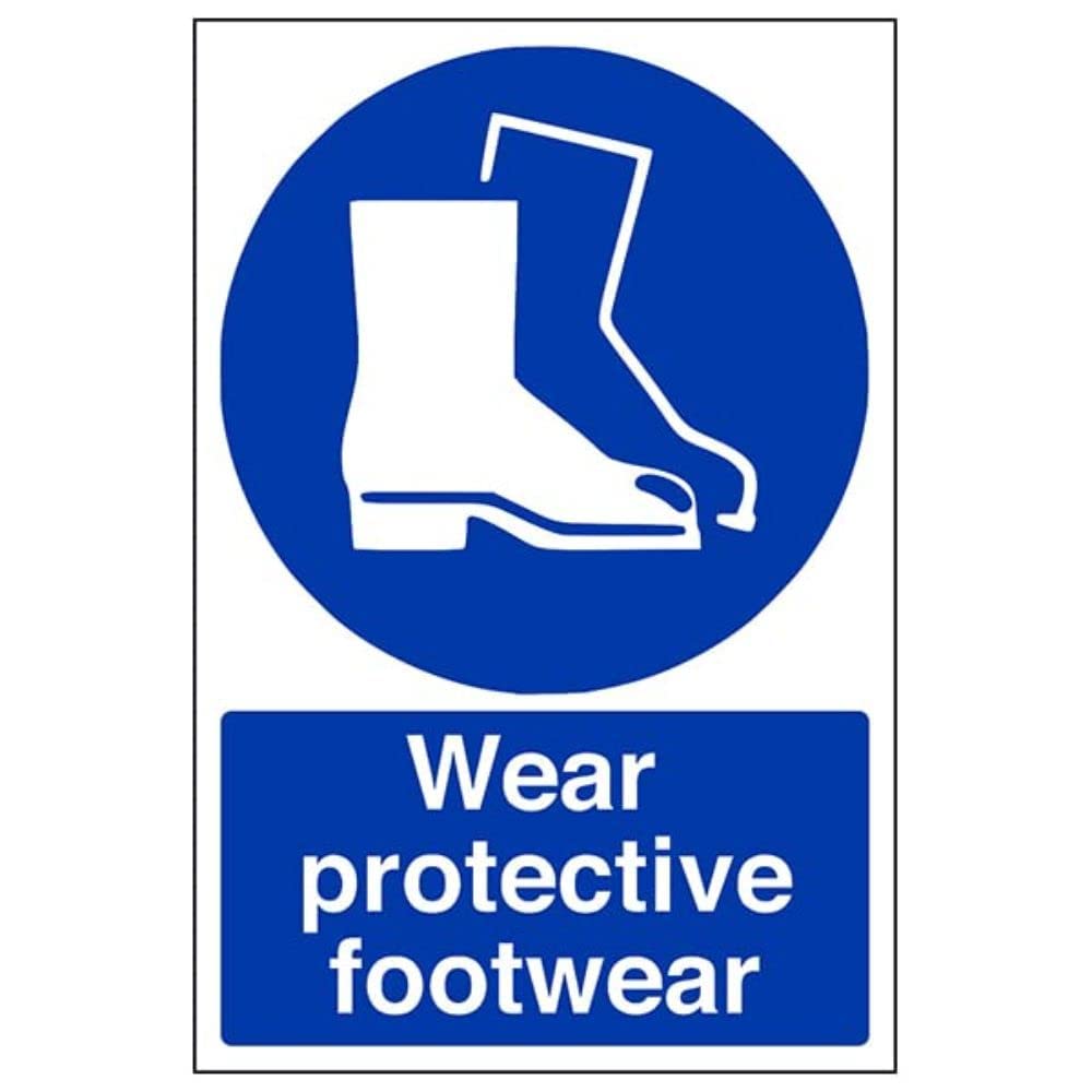 Mandatory Ppe - Wear Protective Footwear - 150 X 200mm Restickable Safety Sign