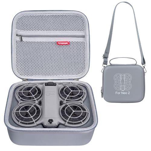 Snorthy Drone Case Bag for DJI Neo 2 Waterproof Hard Case for DJI NEO 2 Portable and Compact PU Travel Bag with Carrying Strap