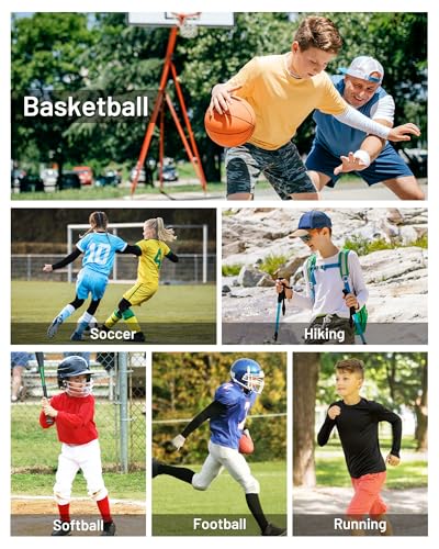 Blueleaf Youth Compression Shirt Boys Long Sleeve Athletic Undershirt Kids Quick Dry Base Layer Tops for Football Baseball 5