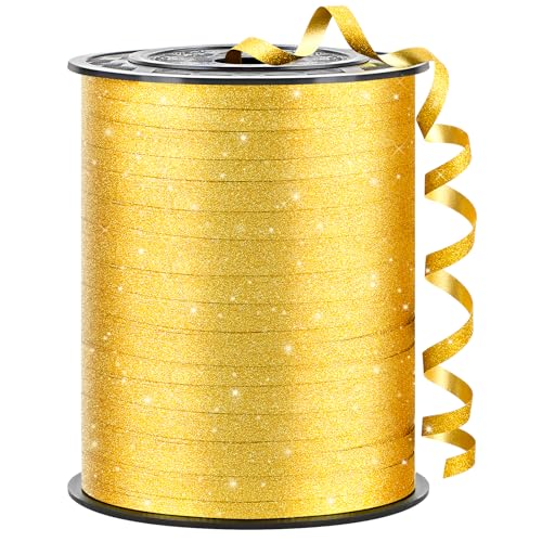 CLUEWR Gold Curling Ribbon, 500 Yards, 1/5 Inch