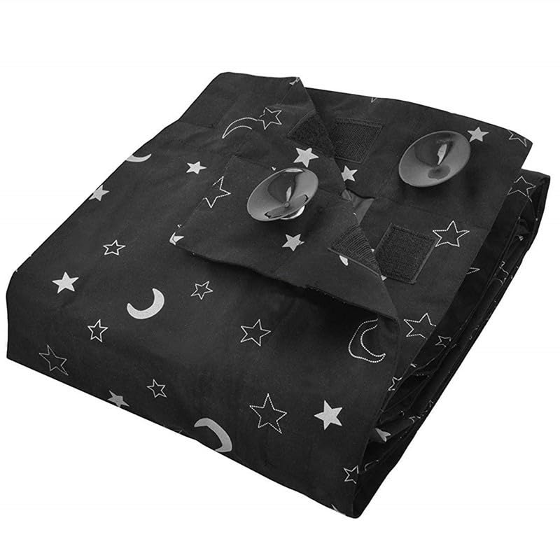 Portable Blackout Blind with Suction Cups Adjustable Lightweight Temporary Blackout Blind for Indoor Outdoor Use and Travel (130x200cm)