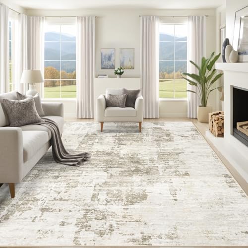 8x10 Washable Abstract Area Rug for Living Room