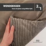 Rohrschneider Hundebett waschbar für kleine und mittelgroße Hunde mit Hundekissen Cord (ca. 55 x 42 cm) inkl. Gassibeutel (Taupe 55 cm, Cordstoff breit)