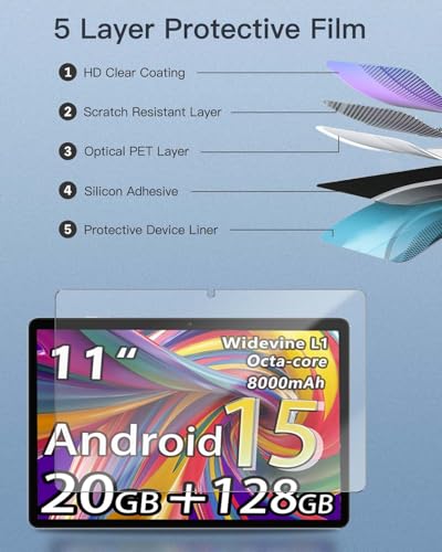 Protector de pantalla vidrio templado 9H para HUIHUANG T5 11" miniatura 3