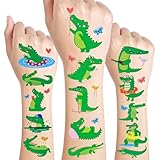24 Sheets Crocodile Alligator Temporary Tattoos, Birthday Decorations Crocodile Alligator Party Favors