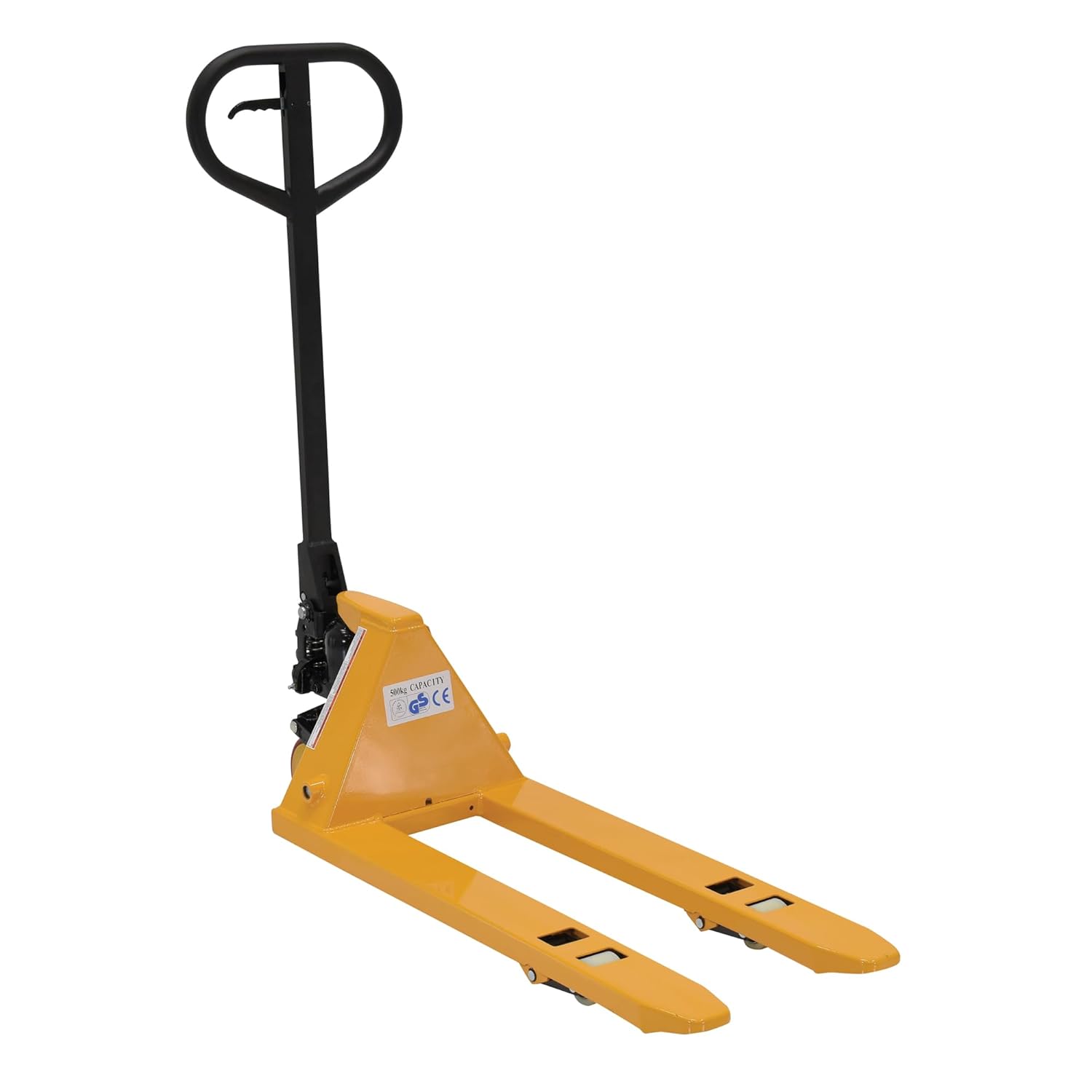 Vestil PM1-1532-MINI Steel Mini Hand Pallet Truck 45 in. x 15 in. x 45 in. 1100 Lb. Capacity Yellow