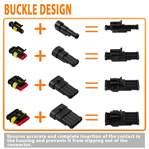 Autoec 352Pcs 26 Kits Electrical Connectors, Waterproof Automotive Motorcycle Electrical Wire Connector Terminals, 1 2 3 4 Pin Truck Harness Plug Car Spark Plug Connector For Car, Truck #TOP6