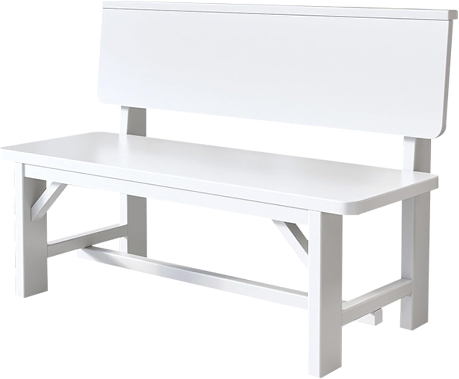 Patio Outdoor Garden Bench, Wooden 2-Seater Garden Bench, Furniture Seating with Backrest, 3-Person Bench Seat for Backyard, Park, Lawn Front Porch Furniture(White,80cm)