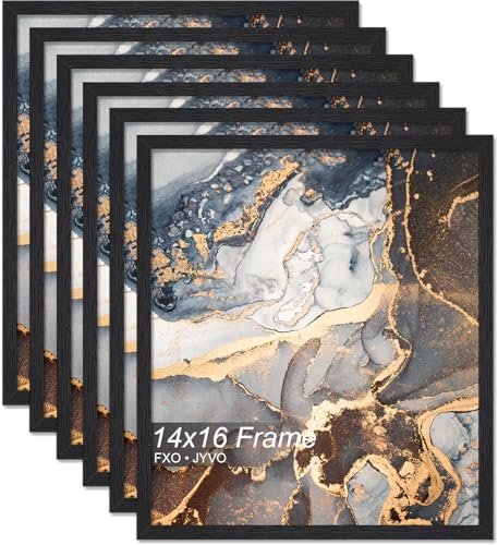 Fxojyvo 14x16 Picture Frame Set of 6 Black Engineered Wood Wall Hanging