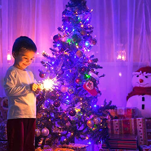 Jmexsuss 33Ft 100 Led Colorful String Lights Indoor, Clear Wire Multicolor Christmas Tree Lights Outdoor Waterproof, 8 Modes Plug-In Bedroom Twinkle Lights String For Room Easter Christmas Tree Party #TOP6