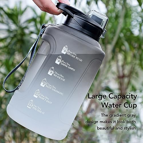 Gradient Gray Big Water Bottle, 50oz / 1.5 Liter Sports Water Bottle - Image 2