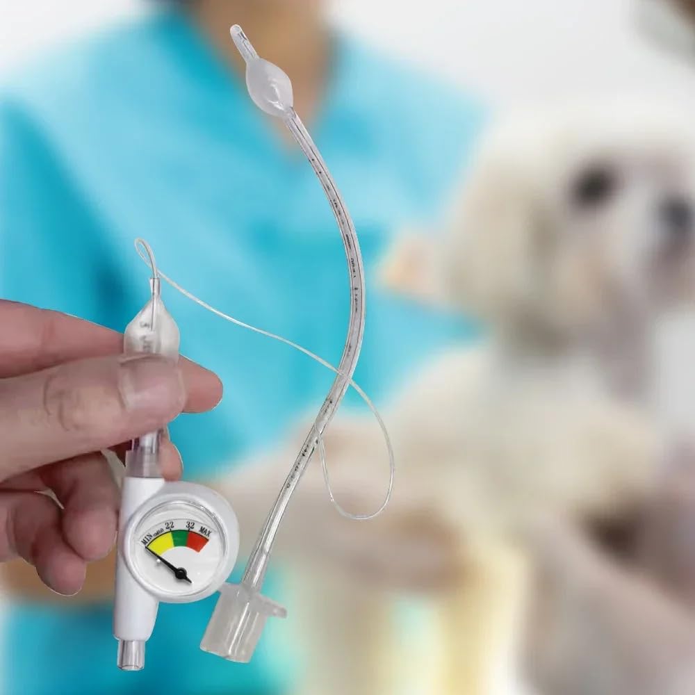 Veterinary Airway Pressure Gauge, Hign Grade Analog Dial Display, Supports Veterinary Tracheal Multiple Calibers, Easy-to-Use, Compact & Portable Design, Ideal for Veterinarians & Pet Hospitals