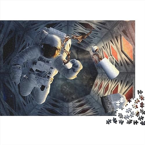 Puzzle astronaute 1000 pieces decor de maison et kit de bricolage en bois